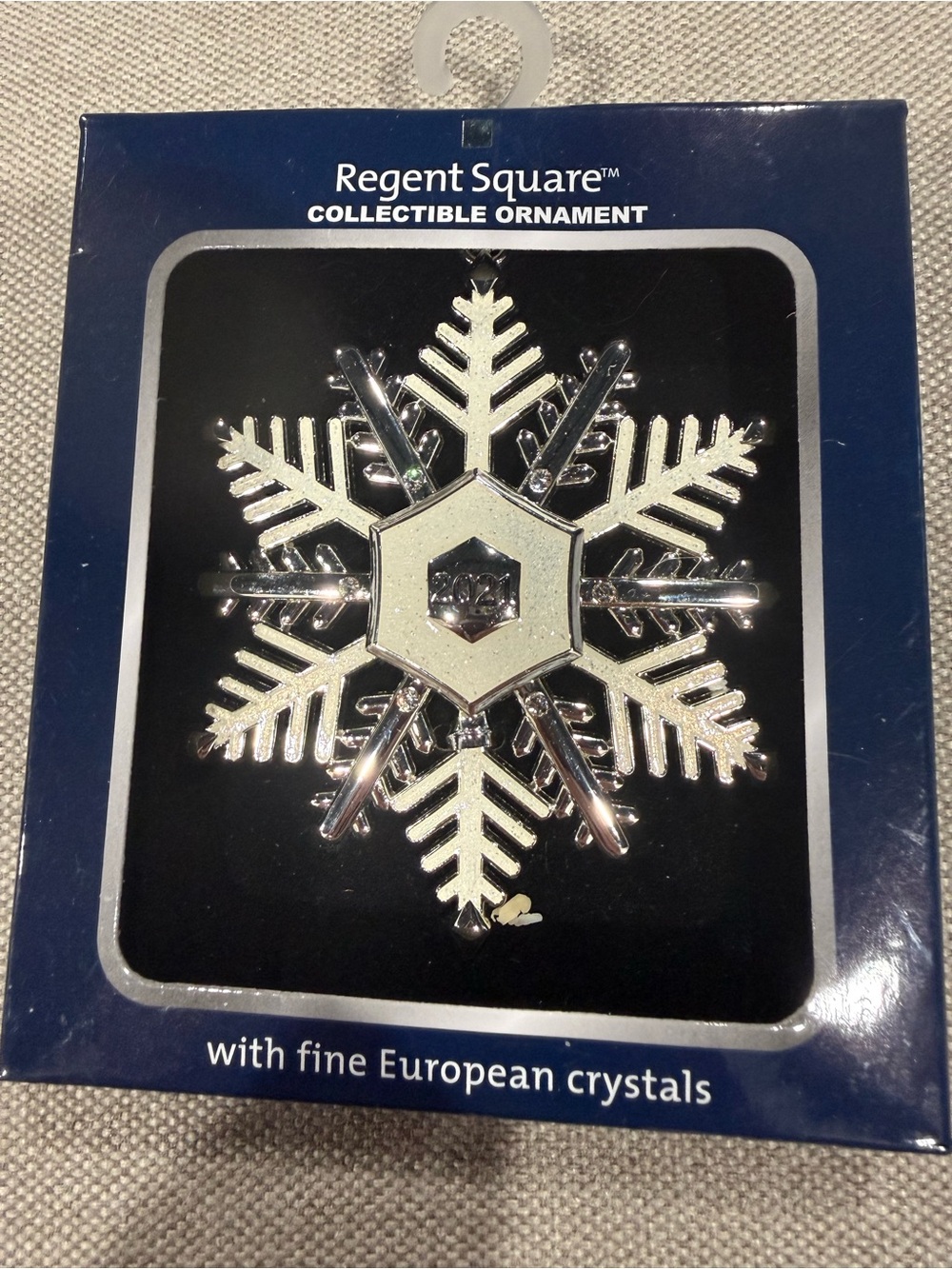 Regent Square 2021 Silver Snowflake Ornament with Crystals